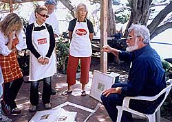 Talbot with workshop students at Esalen